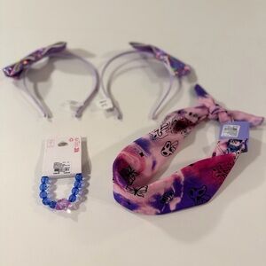 Claire’s Pink and Purple Kids Headbands and Bracelet Set